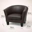 Fauteuil d'appoint en similicuir chocolat-132793177