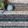 City Striped Shag Tufted Performance Brown/Teal/Blue Rug