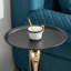 petite table d'appoint ronde pour les petits espaces, table basse, petite table basse de salon, table de bout noire