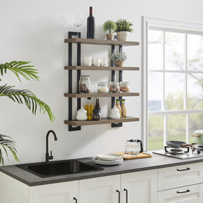 Machiko Wide 4-Tier Floating Wall Shelf