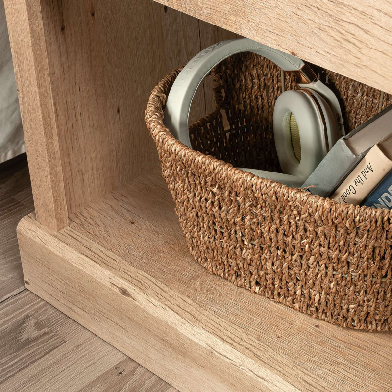 Table de chevet en bois d'ingénierie avec tablette ouverte et tiroir lisse