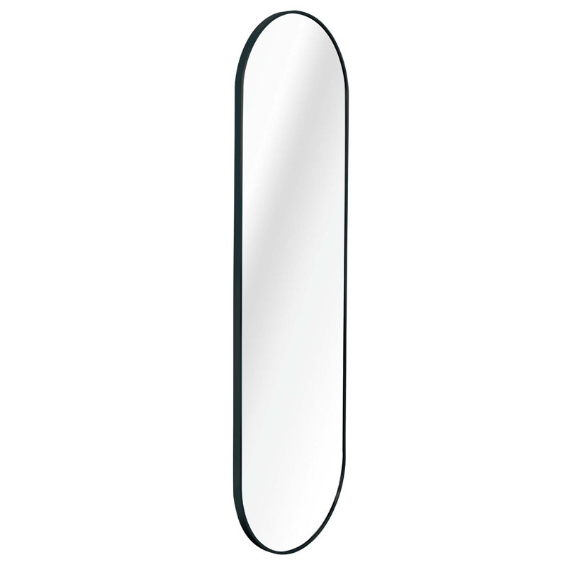 Black 63 x 20IN Pill Shaped Full Lenghth Mirror or Bathroom mirror, Black
