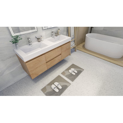 Mitul 58.75'' Double Bathroom Vanity with Acrylic Top