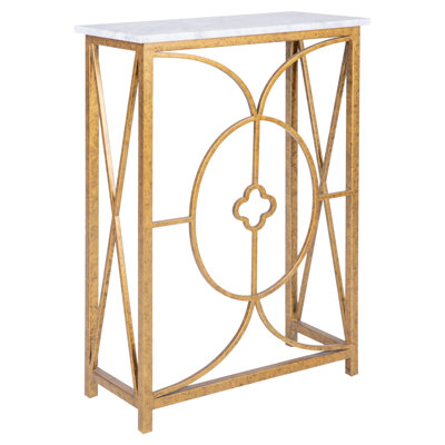 Petite 26'' Stone Top Console Table