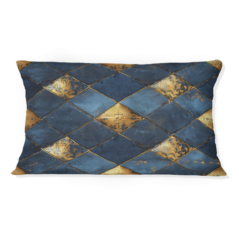Coussin lombaire transitionnel bleu et doré