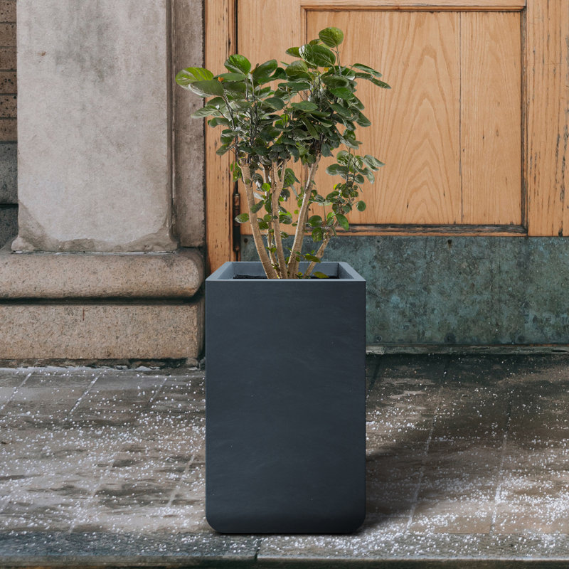 Pot de fleurs en béton, H 27,56 po x l 13,78 po x P 13,78 po
