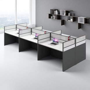 Rectangle 6 Person Office Cubicle Desk
