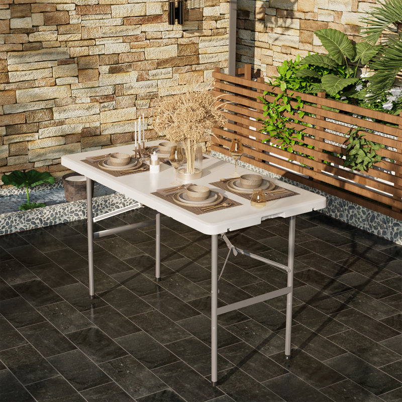 Fold-in-Half Banquet Table with Handle, 29.13" H x 48.03" L x 23.62"D