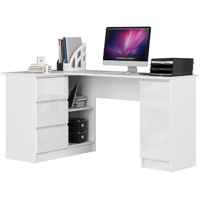 Bohun L-Shaped, Left Hand Facing, Gloss White