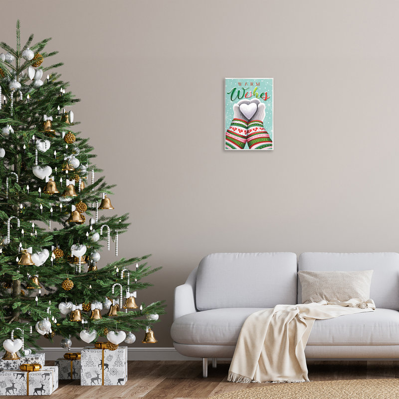 «Warm Wishes with Heart», art mural sur bois par Elizabeth Tyndall, H 19 po x l 13 po
