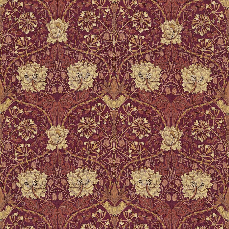 Honeysuckle & Tulip Fabric, Brick/Russet