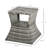 Side Table For Outdoor - Umbrella Hole & 2 Tier Storage Shelf Patio, Garden, Backyard Metal, , Grey Patio With , Mixed