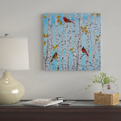 " Cardinals in Birch " Acrylic Print