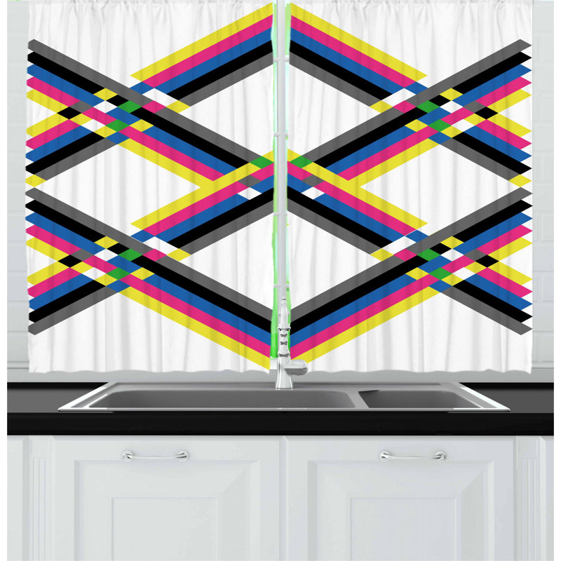 Geometric Pointed Kitchen Curtain