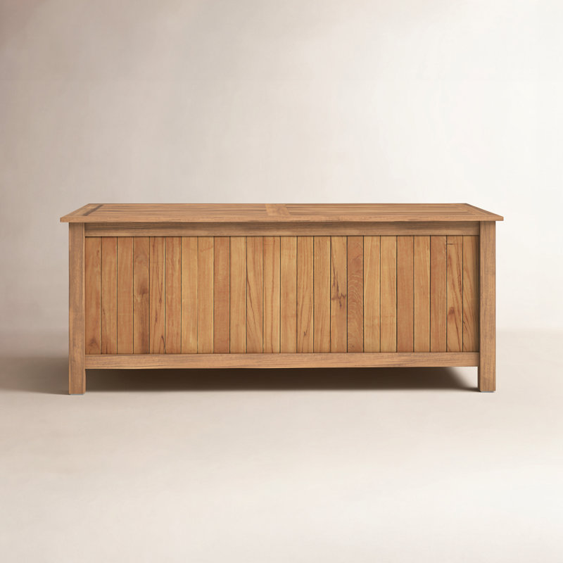 Summerton Teak Solid Wood Deck Box, 24" H x 60" W x 30" D