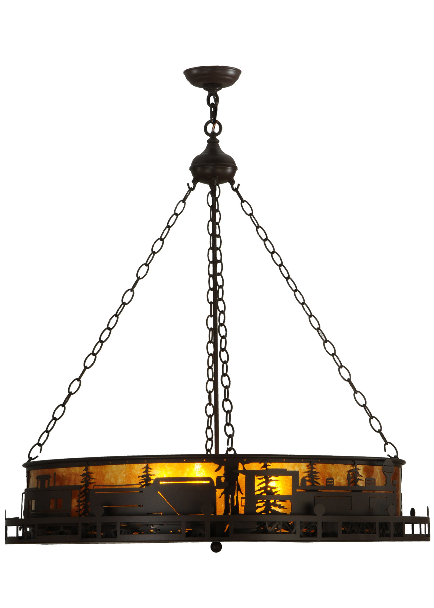 Picture of Meyda Lighting Train 4 - Light Shaded Drum Chandelier - Wayfair Canada