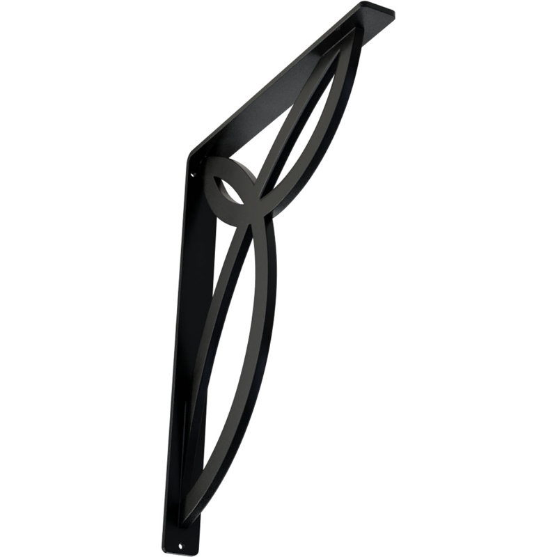 Support en fer forgé Versailles, H 15 po x l 1,5 po x p 12 po, Noir