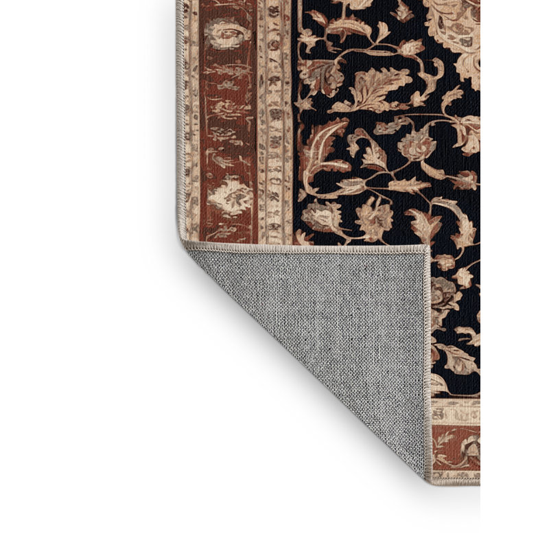 Machine Washable Persian Brown Area Rug, Square 7'