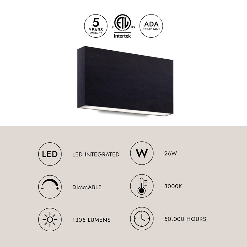 Mica 1 - Light LED Outdoor Flush Mount, Brushed Nickel, 5.5" H x 9.88" W x 1.63" D