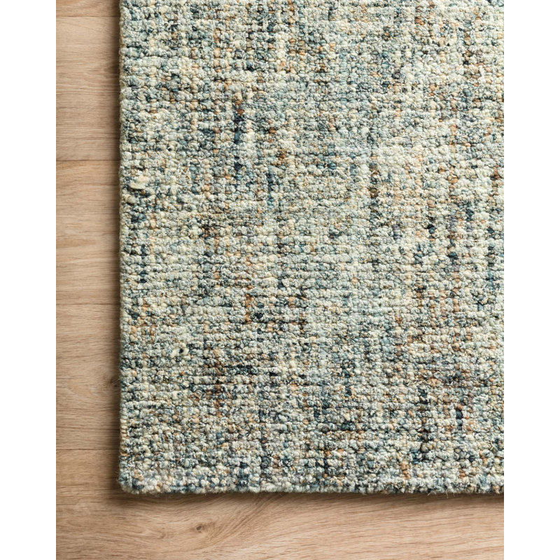 Tapis bleu en laine touffeté à la main Jaillere, Rectangle 3 pi 6 po x 5 pi 6 po