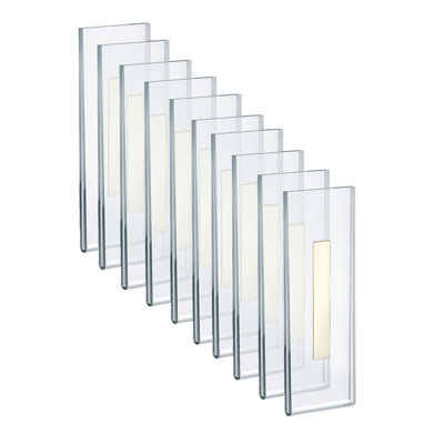 Self Adhesive Clear Acrylic Sign Holder Frame 2" W x 7" H - Portrait / Vertical, 10-Pack