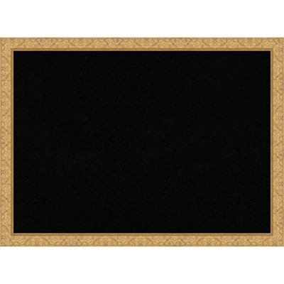 Lila Gold Wood Framed Corkboard, Black Cork Bulletin Board, Organization Board, Pin Board