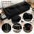 89" Velvet Upholstered Chesterfield Sofa King-Size Pull-Out Sofa Bed, Convertible Sleeper Couch with 4 Pillows, Black-1286770927