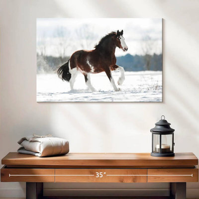 Bramly Clydesdale, cheval en hiver