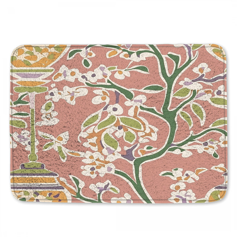 Tapis de bain floral Art Deco, 34in W x 21in L