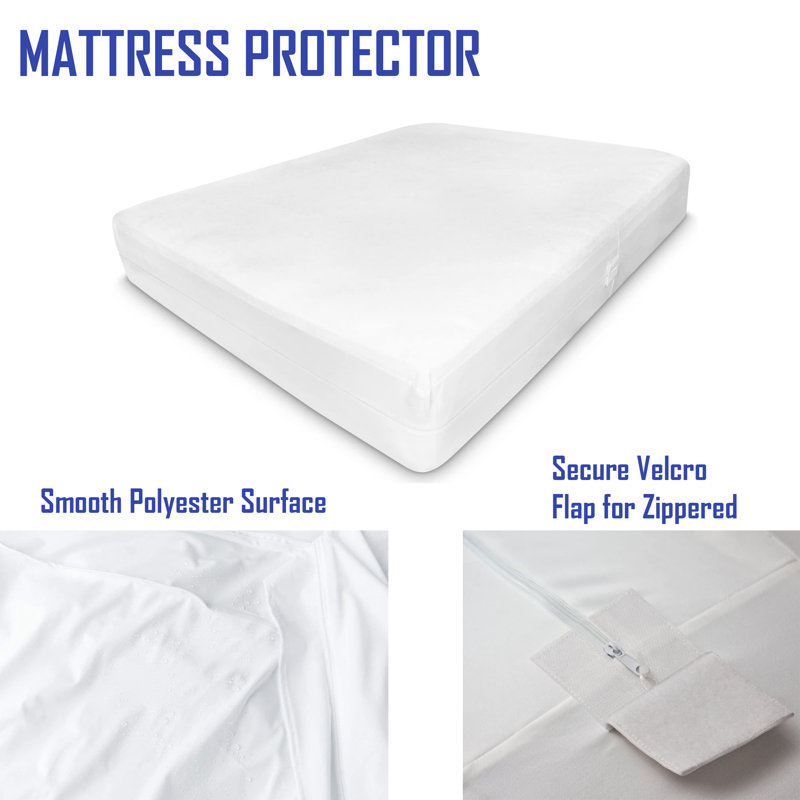 Jaxson Hypoallergenic Zippers Mattress Protector with Waterproof, Machine Washable, Comfortable Cover