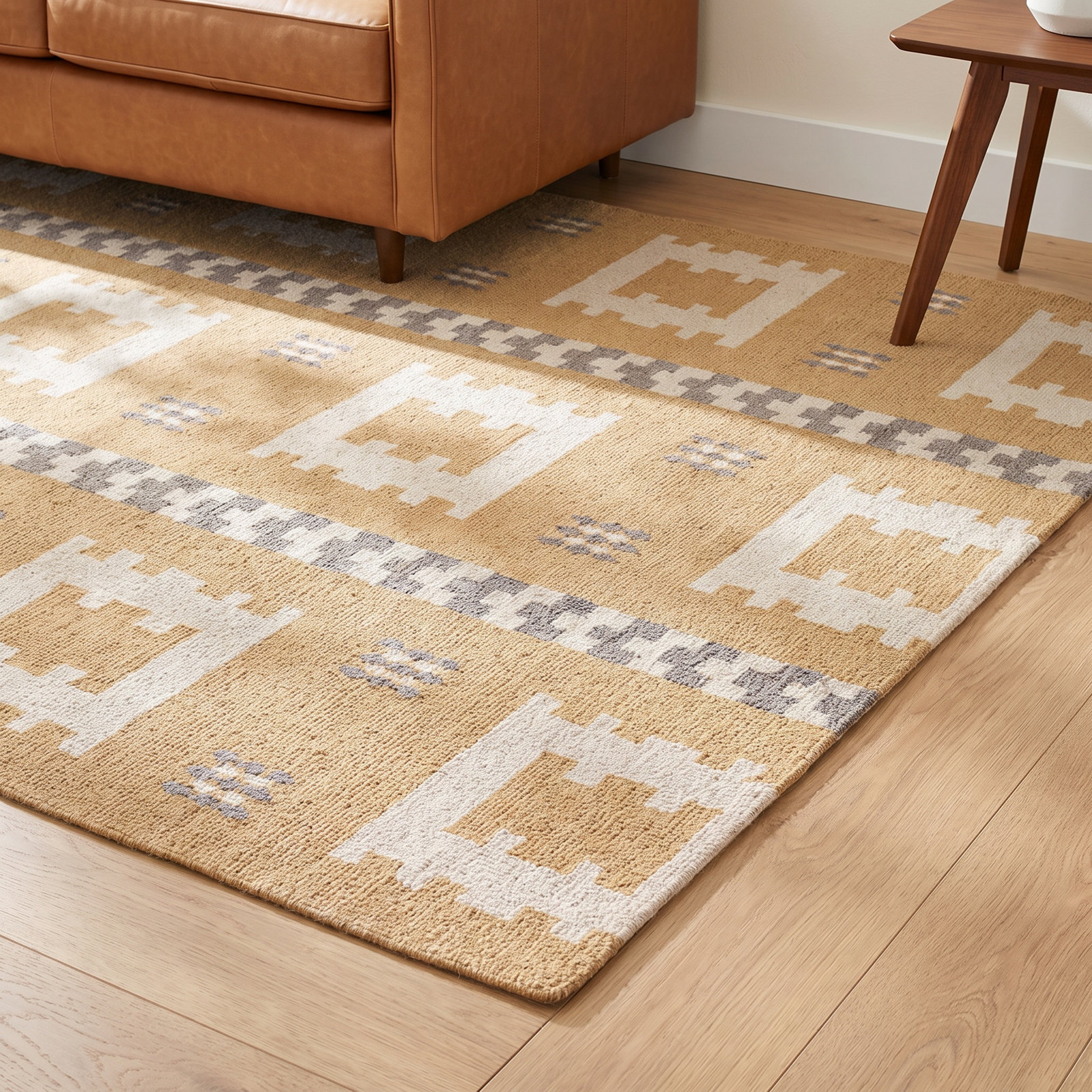 Elsey Hand-Tufted Geometric Wool Rug, Rectangle 7'9" x 9'9"