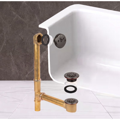 Trip Lever Leg Tub Drain with Overflow