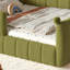 Grand lit simple tapissier au sol pour grand lit pour enfants, lit au sol Montessori avec rails de sécurité complets, cadre de lit bas pour garçons filles, vert-129754638-129754636