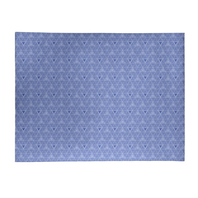 Tapis de couleur mauve foncé/mauve foncé à triangles tirés à la main