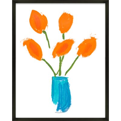 Orange Tulips in Blue Vase by Alex Taves - Picture Frame Painting Print -  Birch Lane™, A4E94C3F08BB42288D5034AE9119779B