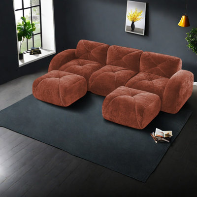 Luxueux canapés en forme de U en velours, design moderne, pour la maison et le divertissement