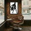 Silhouette abstraite femme marchant avec des cheveux qui coule-1880508089