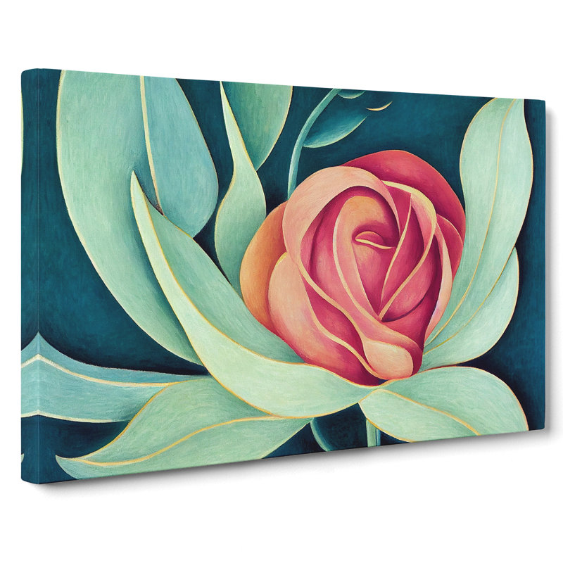 Miraculous Rose Flower - Wrapped Canvas, 40cm H x 60cm W x 3cm D