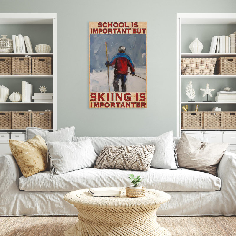 «Skiing is importanter», impression sur toile, H 14 po x l 11 po x P 1,25 po