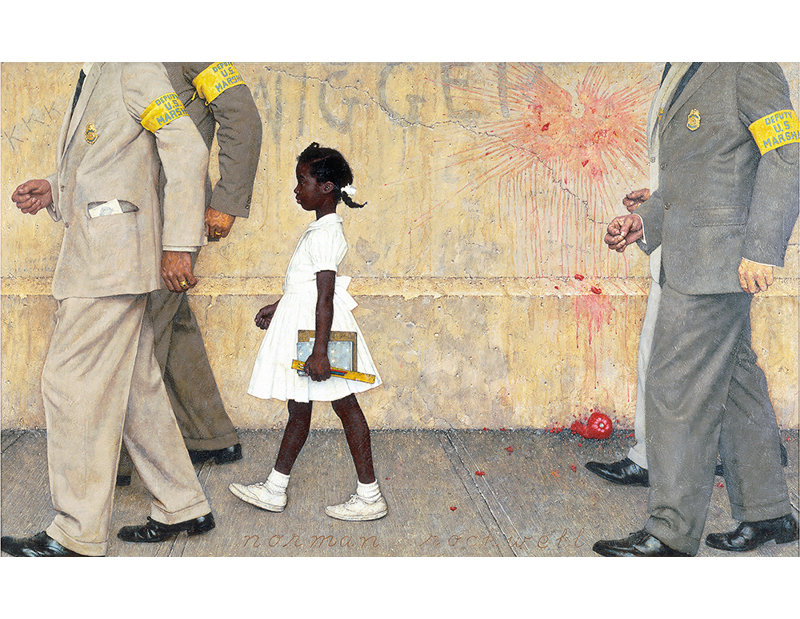 Toile tendue "The Problème We All Live With" par Norman Rockwell, H 33 po x l 48 po
