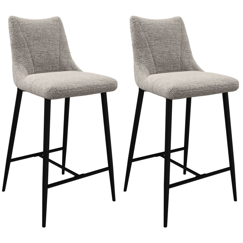 Bella Fabric Counter Bar Stool, Grey
