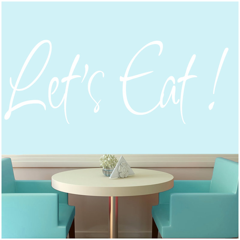 Adhésif décoratif «Let's Eat», Blanc