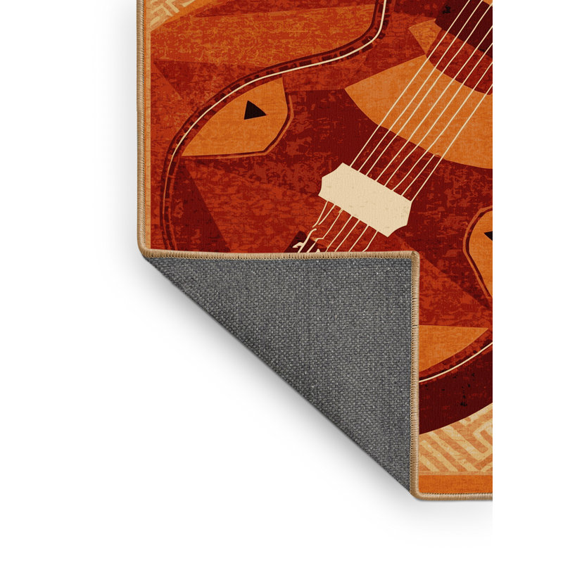 Tapis brun moelleux moelleux et doux à motif géométrique Sitar, 4 x 6