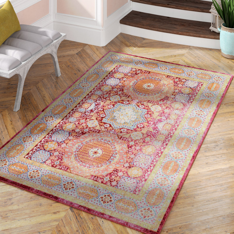 Maggie Oriental Polyester Rug, Rectangle 5'1" x 8'