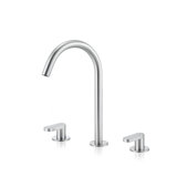 Acquaco Linki Linea Deck Mount Three-Hole Two Handle Widespread Bathroom Lavatory Faucet