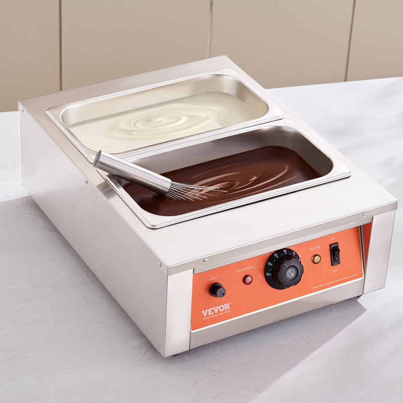 Chocolate Tempering Machine, 17.6 Lbs 2 Tanks Chocolate Melting Pot TEMP Control 86~185℉