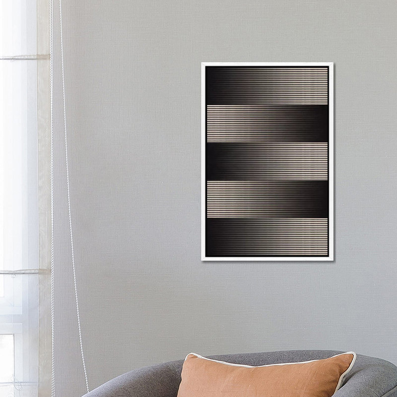 Modern Art- Grayscale by 5by5collective - Floater Frame Rectangle Print on Canvas, 66.04 cm H x 45.72 cm W, White Framed