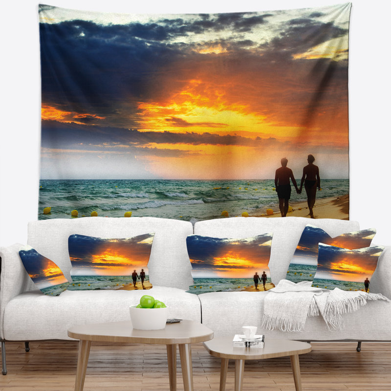 Lovers au tapisserie de plage en polyester mer avec accessoires suspendus inclus, H 50 po x l 60 po