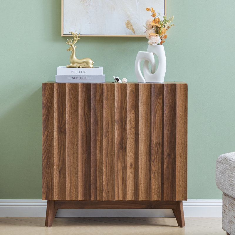 30.7"Mid Century 2-Door Accent Cabinet, Brown