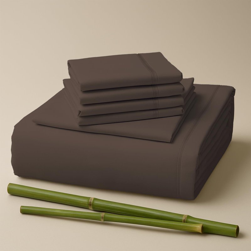 Premium Rayon From Bamboo Blend Sheet Set With Deep Pockets, Cooling and Breathable, Queen Sheet Set with 4 Pillowcases